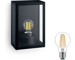 Philips Alzor Wandlamp voor Buiten (Zwart) - Buitenlamp - E27 - Warmwit Licht - Niet Dimbaar