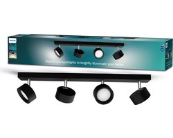 Philips Bracia bar Zwart 27K 4x5.5W 27K