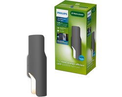 Philips Fira Wandlamp - Buitenverlichting - Schijnt in twee richtingen - Warmwit licht: 2700K - Antraciet - Aluminium - PowerShield coating - Lange levensduur