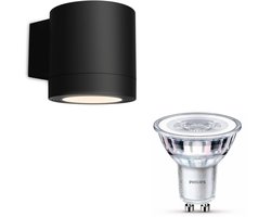 Philips Fylx Wandlamp voor Buiten Down (Zwart) - Buitenlamp - GU10 - Warmwit Licht - SceneSwitch - Eenvoudig Dimbaar met Je Klassieke Schakelaar