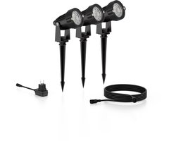 Philips GardenLink Caper 24V sokkellamp met spies - zwart - set van 3