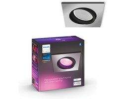 Philips Hue Centura Inbouwspot - White and Color Ambiance - GU10 - Aluminium - 6W - Vierkant - Bluetooth