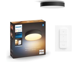 Philips Hue Enrave - ronde LED plafondlamp - zwart - aanpasbaar wit licht - Ø 26.1 cm - slimme verlichting