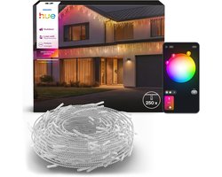 Philips Hue Festavia LED lichtslinger met ijspegeleffect, 8.5 m, aanpasbaar wit en gekleurd licht, voor binnen en buiten, slimme verlichting