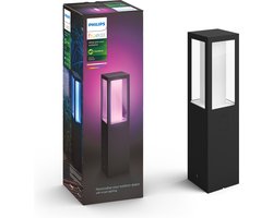 Philips Hue Impress sokkellamp - wit en gekleurd licht - zwart - laag