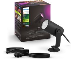 Philips Hue Lily tuinspot - wit en gekleurd licht - 1-spot - zwart - LowVolt - basis