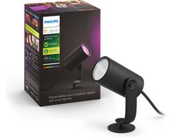 Philips Hue Lily tuinspot - wit en gekleurd licht - 1-spot - zwart - LowVolt - uitbreiding