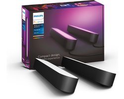 Philips Hue Play lightbar - wit en gekleurd licht -Beleef de ultieme game-ervaring - zwart - 2-pack - basis