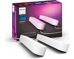 Philips Hue Play lightbar - wit en gekleurd licht - ervaar het ultieme gamen - wit - 2-pack - basis