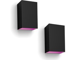 Philips Hue Resonate Wandlamp voor Buiten Up & Down (Zwart) - 2 stuks - Wit en Gekleurd Licht - Hue White and Color Ambiance
