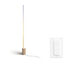 Philips Hue Signe Vloerlamp (Hout) - Wit en Gekleurd Licht - Incl. Hue Dimmer Switch - Hue White and Color Ambiance