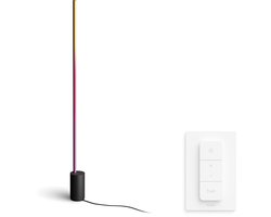 Philips Hue Signe Vloerlamp (Zwart) - Wit en Gekleurd Licht - Incl. Hue Dimmer Switch - Hue White and Color Ambiance