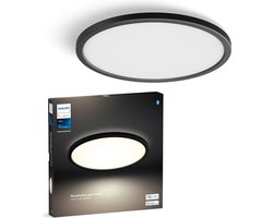 Philips Hue Tento plafondlamp - warmwit licht - rond - zwart - Ø30 cm