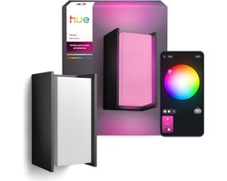 Philips Hue Turaco wandlamp - Tuinverlichting - Antraciet grijs - IP44 - Wit en gekleurd licht - 1100 lumen - Bediening via onze app of met je stem - Compatibel met Matter