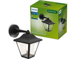 Philips Juli Wandlamp - Buitenverlichting - E27-fitting - Weerbestendig: IP44 - Zwart - Klassiek ontwerp