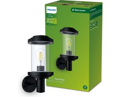 Philips Listra wandlamp - zwart - E27