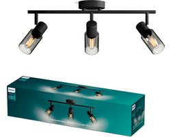 Philips Palms Spot - Plafondspot met drie lichtpunten - Met gerookt glas - Kleine fitting E14