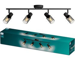 Philips Palms Spot - Plafondspot met vier lichtpunten - Met gerookt glas - Kleine fitting E14