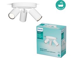 Philips Plafondspot 3 Lichts Rond Badkamer Wit - IDRIS