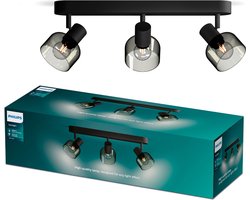 Philips Sleet Spot - Plafondspot met drie lichtpunten - Met gerookt glas - Kleine fitting E14