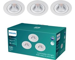 Philips Sparkle inbouwspot - 3-lichts - wit