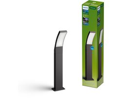 Philips Splay Sokkellamp - Buitenverlichting - Weerbestendig: IP44 - PowerShield Coating - Warmwit licht: 2700K - Hoogwaardig Aluminium - Antraciet