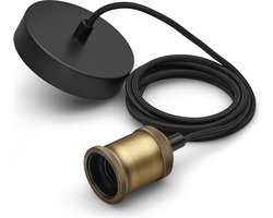 Philips Vintage Pendel  Ø11CM - Goud - E27 - 2m textielsnoer