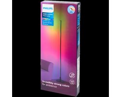 Philips vloerlamp 140 cm - RGBIC-technologie: meerdere kleuren tegelijk voor een gaaf effect - Synchroniseert op je muziek - Inclusief afstandbediening