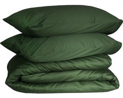 PHLOX Dekbedovertrek Queen - 100% Katoen Satijnen (300 TC) - Tweepersoons 200x200/220 cm + 2 Kussenslopen - Zacht & Huidvriendelijk - Groen