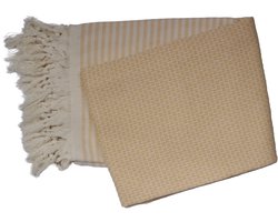 PHLOX Hamamdoek 100 x 200 cm, saunadoek, strandhanddoek, yogadoek en spa-doek, zacht, lichtgewicht, groot, Oeko-Tex gecertificeerd 100% katoen - geel