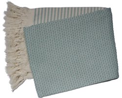 PHLOX Hamamdoek 100 x 200 cm, saunadoek, strandhanddoek, yogadoek en spa-doek, zacht, lichtgewicht, groot, Oeko-Tex gecertificeerd 100% katoen - groen