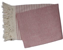 PHLOX Hamamdoek 100 x 200 cm, saunadoek, strandhanddoek, yogadoek en spa-doek, zacht, lichtgewicht, groot, Oeko-Tex gecertificeerd 100% katoen - rood