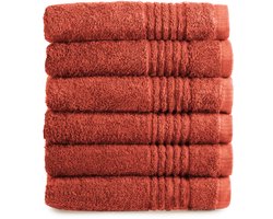 PHLOX Supreme Handdoeken 50x100 - set van 6 - Zware kwaliteit 600 g/m2 - Terracotta