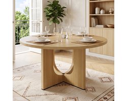 PHOEBE CAT Ronde Eettafel - 120 x 120 x 75 cm - Geschikt voor 4-6 personen - Natuurlijke