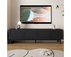 PHOEBE CAT TV-meubel - 5 deuren - Stabiele poten - 45.5 x 169 x 35 cm - Zwart