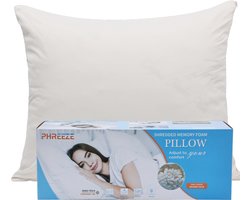 Phreeze Slaapkussen met Kussensloop - Hoofdkussen Nekklachten - 60x70 CM - Gecertificeerd Traagschuim - Afstelbaar - Zacht, Koel & Drukverlagend - Kussen 60 x 70