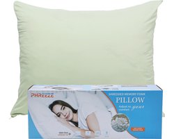 Phreeze Slaapkussen met Kussensloop - Hoofdkussen Nekklachten - 60x70 CM - Gecertificeerd Traagschuim - Afstelbaar - Zacht, Koel & Drukverlagend - Kussen 60 x 70