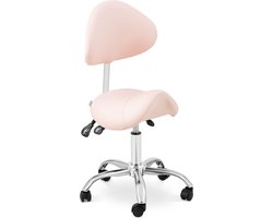 physa - Zadel stoel - In hoogte verstelbare rugleuning en zitting - 51-65 cm - 150 kg - Roze, Zilver