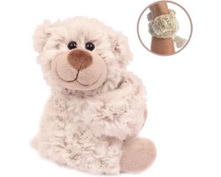 PIA Soft Toys - Pluche Klaparmband Beer crème - 16 cm