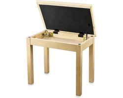 Piano Bench met Opbergruimte - Houten Keyboard Kruk met Hoge Dichtheid Suède Kussen - Licht Houten Kleur - Comfortabele Pianostoel voor Muziekboeken
