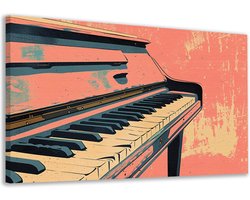 Piano wanddecoratie - Muziekinstrument schilderijen - Canvas schilderij Textuur - Modern schilderij - Canvas schilderijen woonkamer - Slaapkamer muurdecoratie canvas 100x75 cm