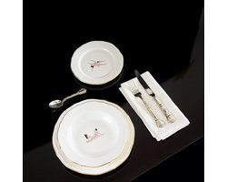 PIATTO PORCELLANA SEIKANTAI5271 SET 3 + TOVAGLIOLO 09845 SELETTI WHITE