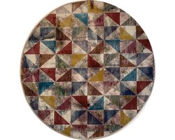 Picasso Rond Vintage Abstract Vloerkleed Multi- 200 CM ROND