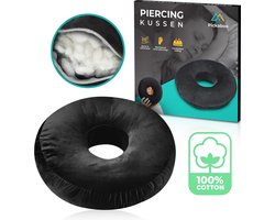Pickaboo® Piercing Kussen - Orthopedisch piercing hoofdkussen - Donut kussen met gat - Verstelbare Vulling - 29x29 cm - Ringkussen - Ringkussen voor Oor - Inclusief Gratis Slaapmasker & E-book