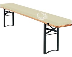 Picknickbank Kussen - Bank Kussen - Buiten Zitten - Waterafstotend - 220x40x3cm - Beige