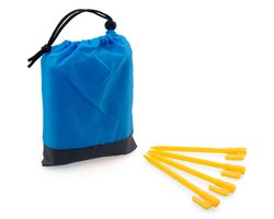 Picknickkleed buitenkleed waterafstotend en lichtgewicht inclusief 4 haringen - 140 x 200 cm - lichtblauw / grijs