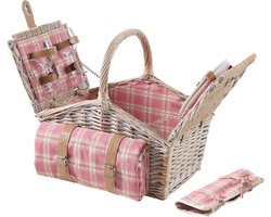 Picknickmand Bucchianico 2-persoons picknickset geel en wit casa.pro