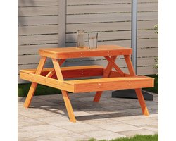 Picknicktafel 105x134x75 cm massief grenenhout wasbruin