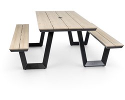Picknicktafel Coffee Bay | 6-8 personen | Wood/Black | Polywood & aluminium