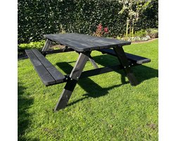 Picknicktafel DeLuxe - Zwart - 200cm
